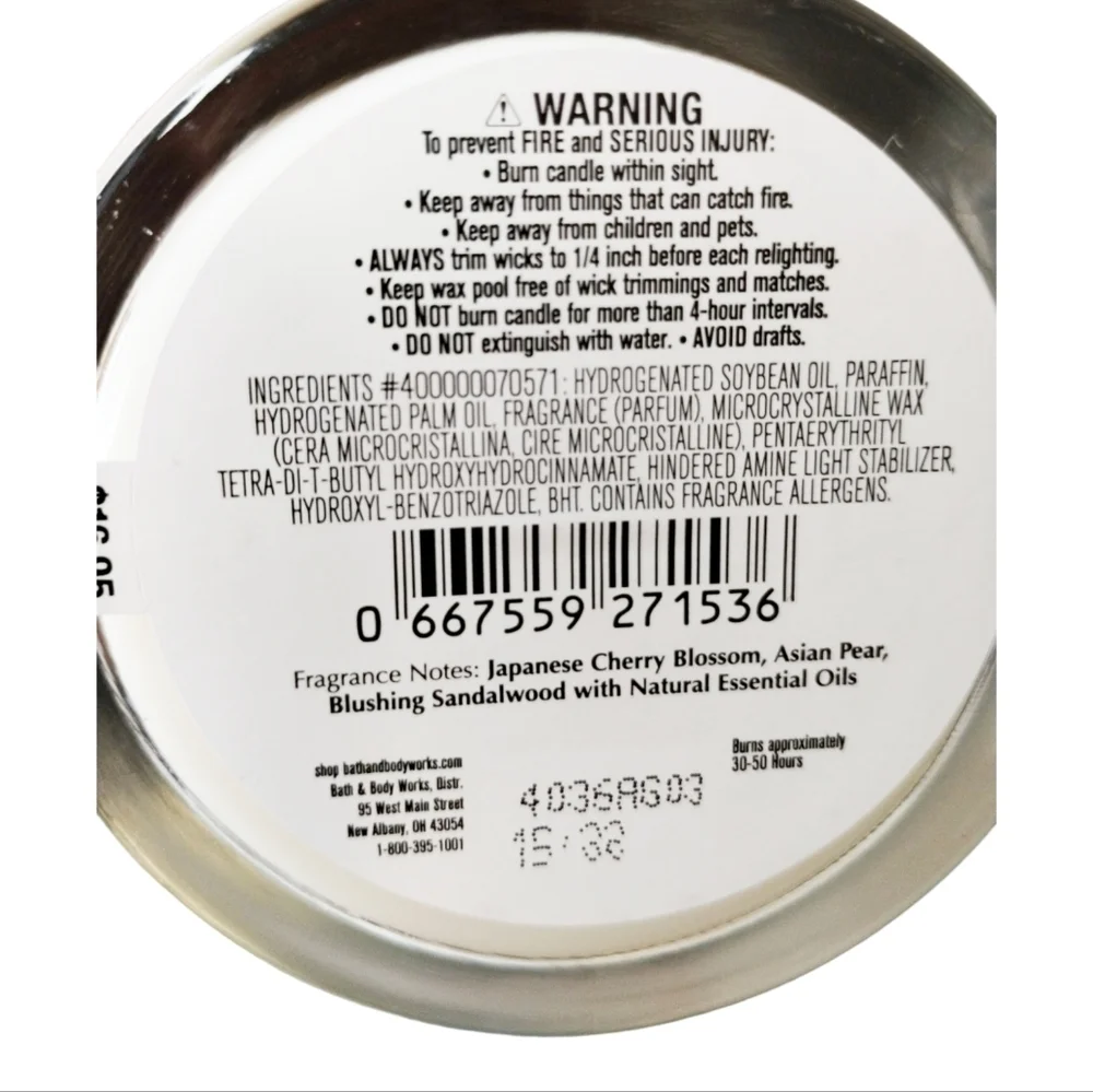 JAPANESE CHERRY BLOSSOM Bath and Body Works Single‎ Wick Candle SALE 3x $33